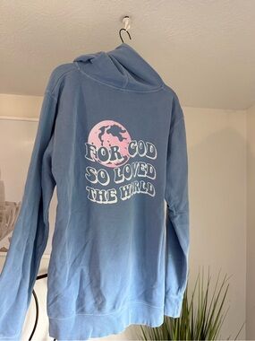Blue Graphic Hoodie - "For God So Loved The World"